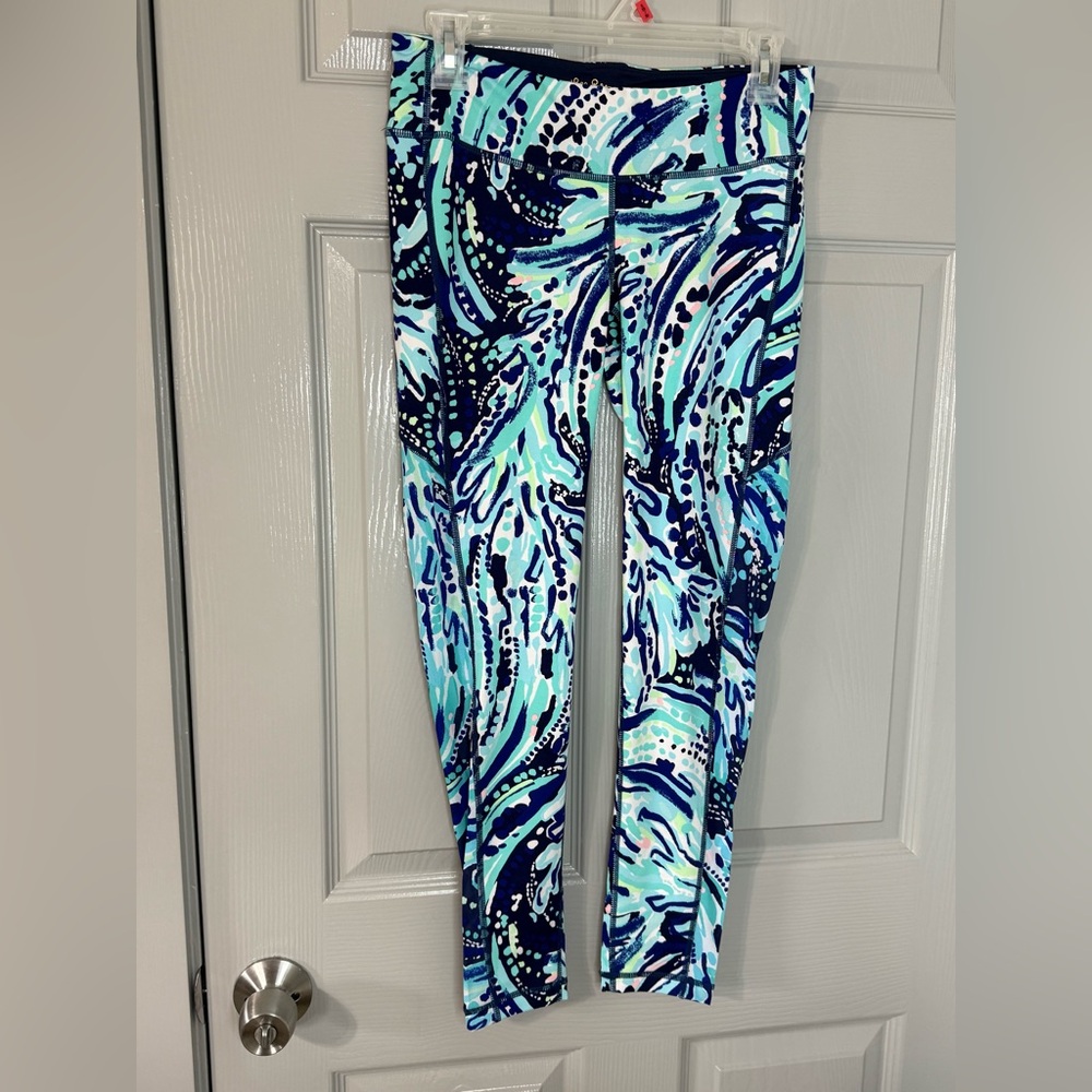 Lilly Pulitzer Blue and Teal Leggings| Medium